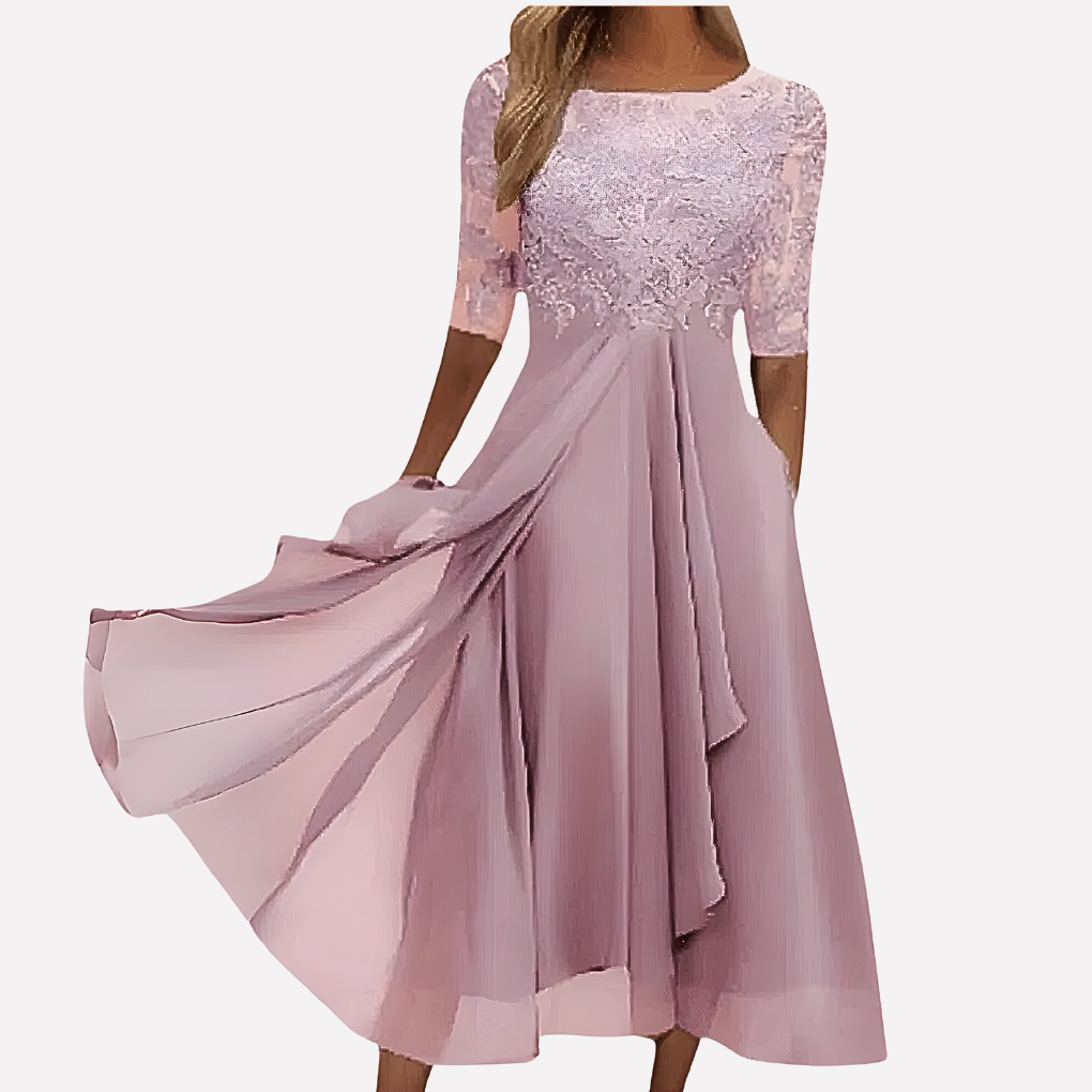 Lori Women's Lace Midi A-Line Dress