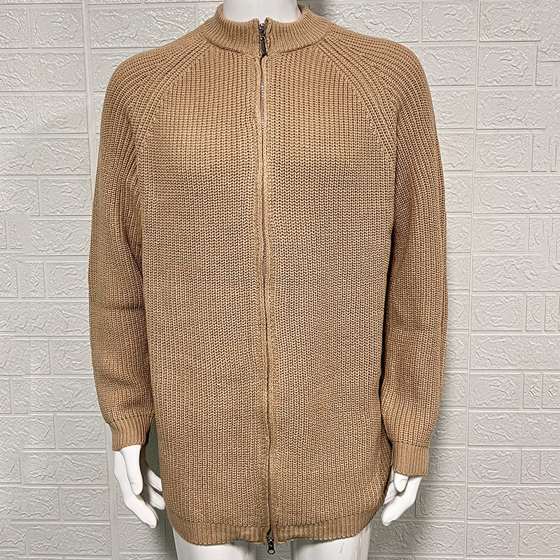 Image of Luke | Men's Zip-Up Ribbed Cardigan