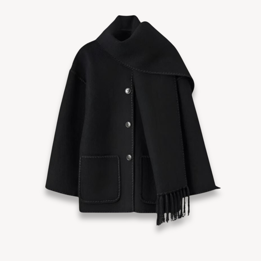 Women's Cape Jacket Button Front Wool