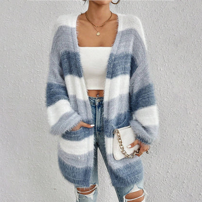 Women's Striped Oversized Cardigan