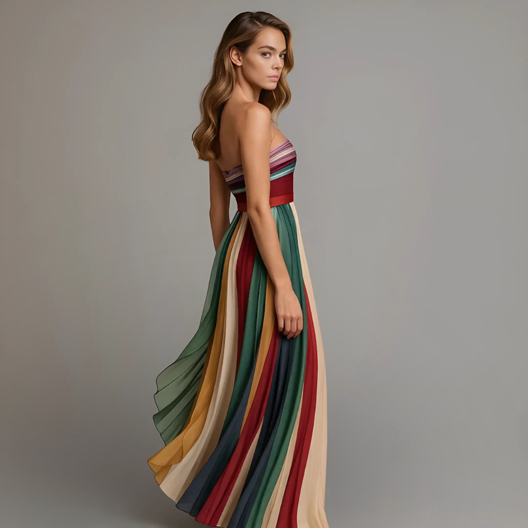 Women's Strapless Maxi Dress A-Line Style