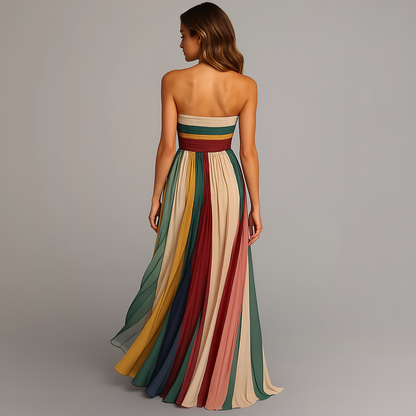 Women's Strapless Maxi Dress A-Line Style