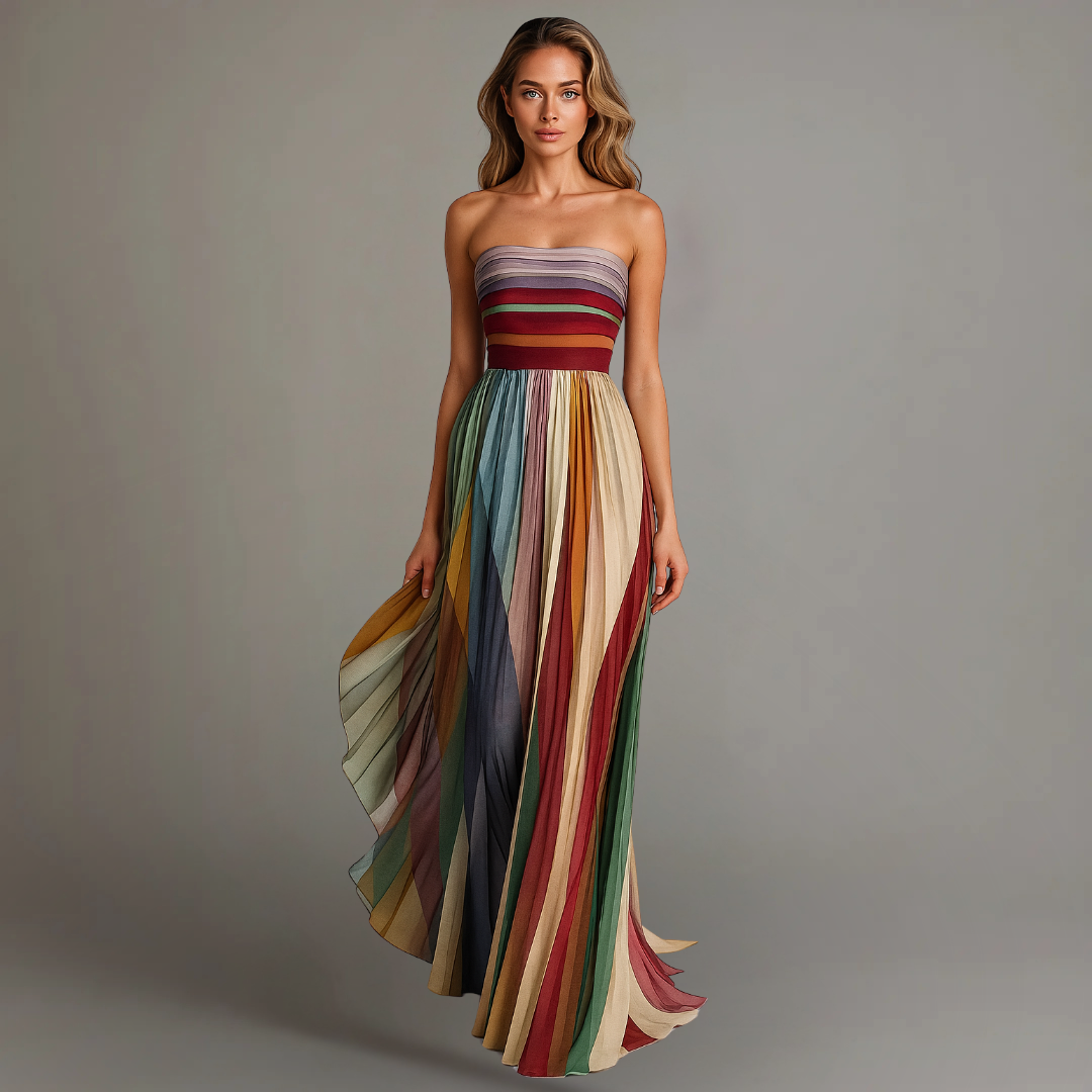 Women's Strapless Maxi Dress A-Line Style