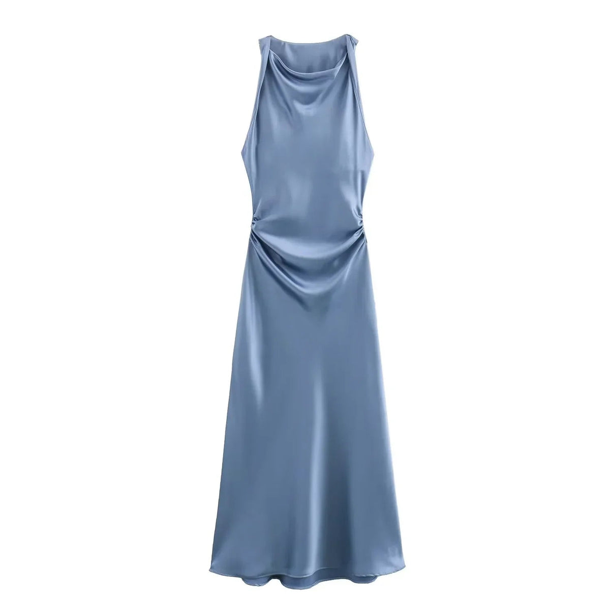 Women's Ruched Sleeveless Midi Dress