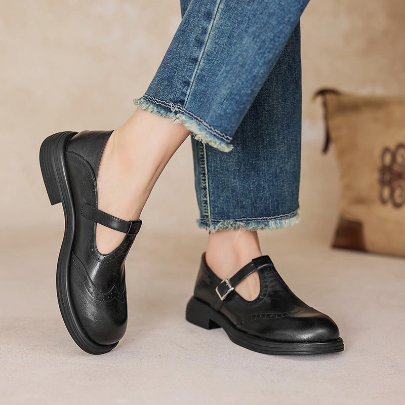 Women's Mary Jane Shoes Closed Toe Buckle Strap