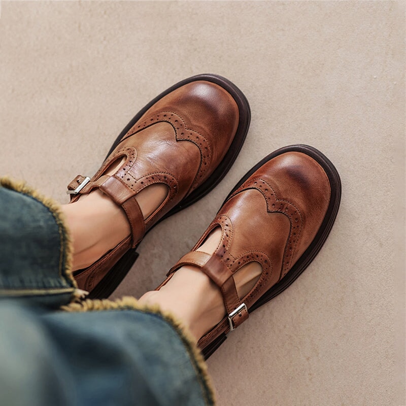 Women's Mary Jane Shoes Closed Toe Buckle Strap