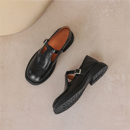 Women's Mary Jane Shoes Closed Toe Buckle Strap
