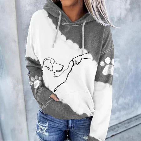 Women’s Dog Paw Print Graphic Hoodie