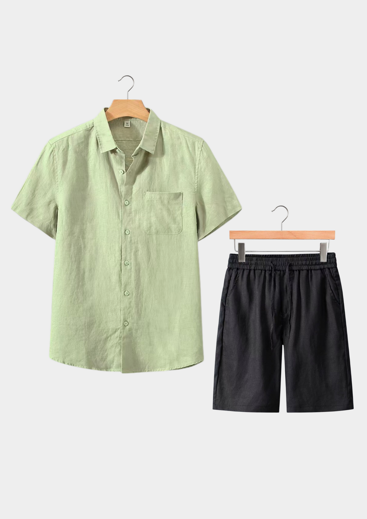 Men's Linen Shirt And Shorts Set