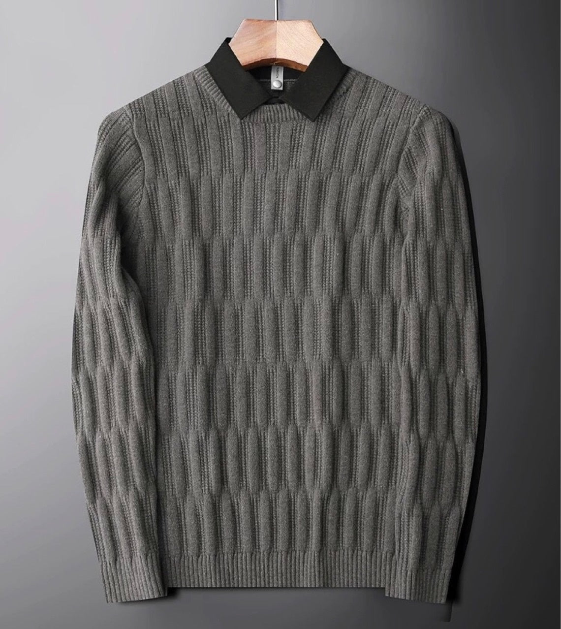 Image of Miles | Men's Collared Textured Sweater