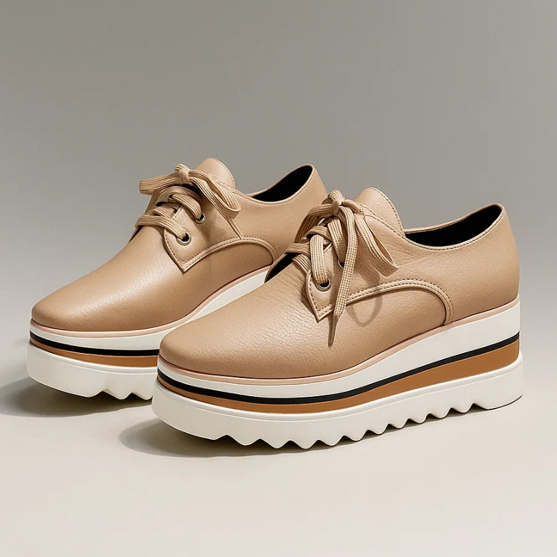 Morgan Men's Platform Loafers Lace-Up Leather Brown