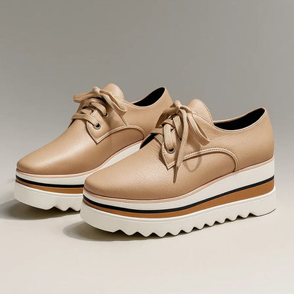 Morgan Men's Platform Loafers Lace-Up Leather Brown