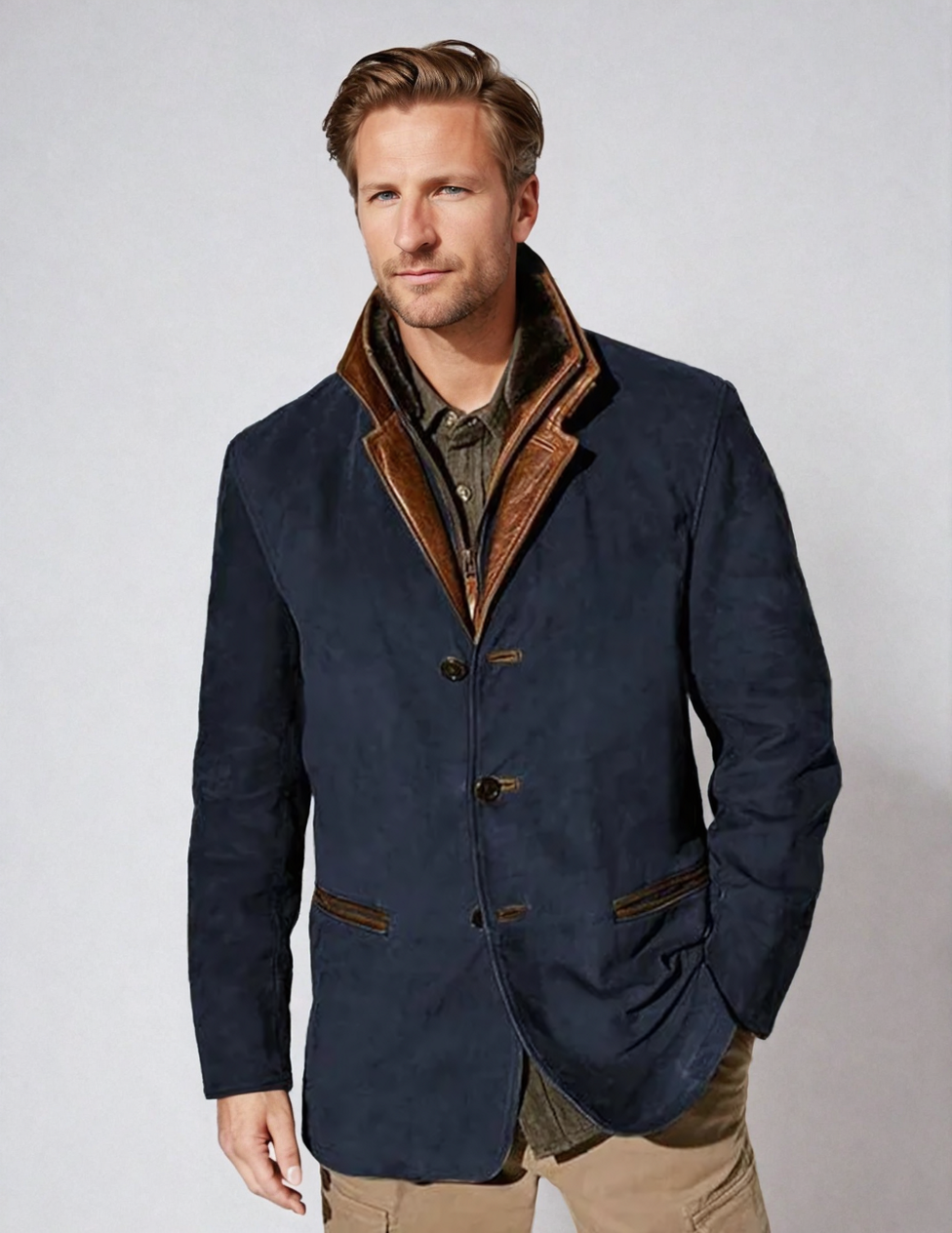 Men's Vintage Leather Jacket Autumn Brown