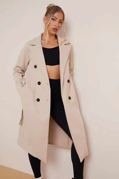 Image of Naomi | Women's Double-Breasted Long Coat