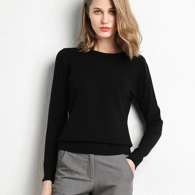 Women's Cashmere Sweater Classic Neckline