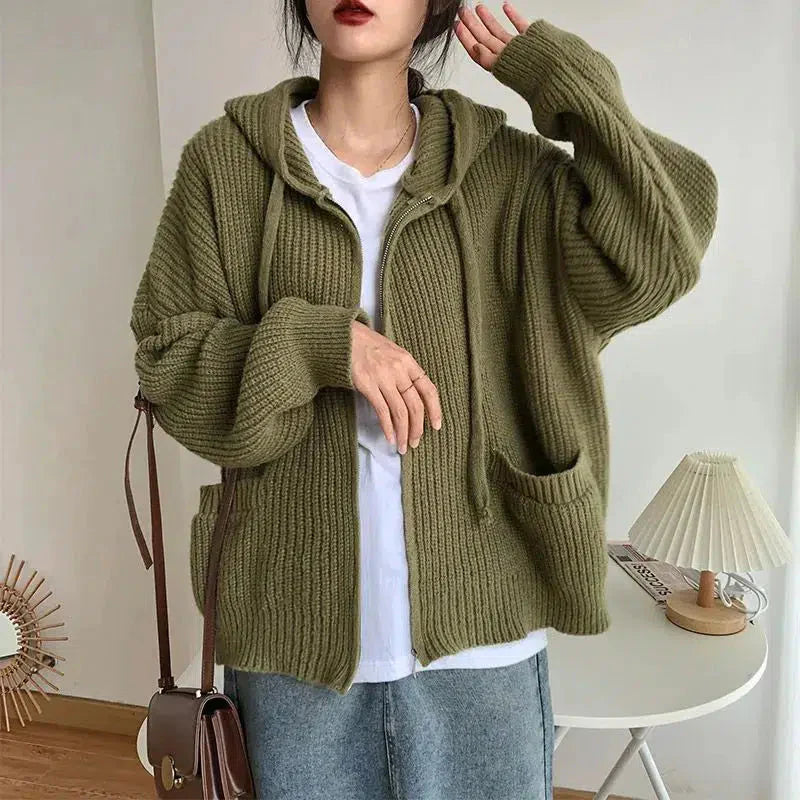 Women's Hooded Zip Up Cardigan