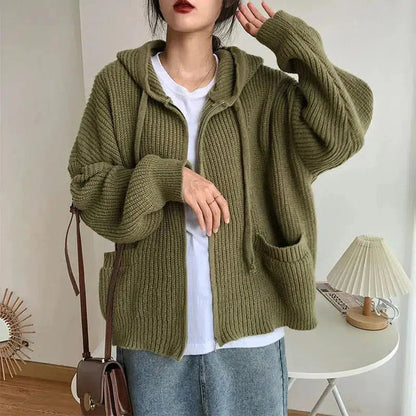 Women's Hooded Zip Up Cardigan