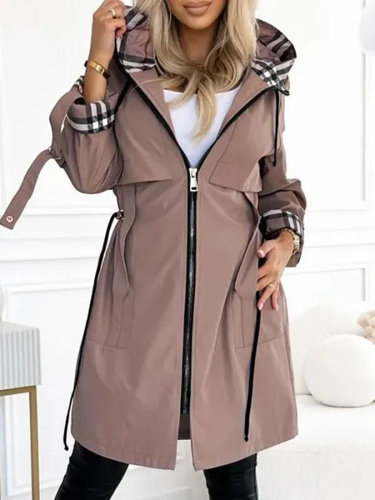 Women's Longline Zip Up Coat