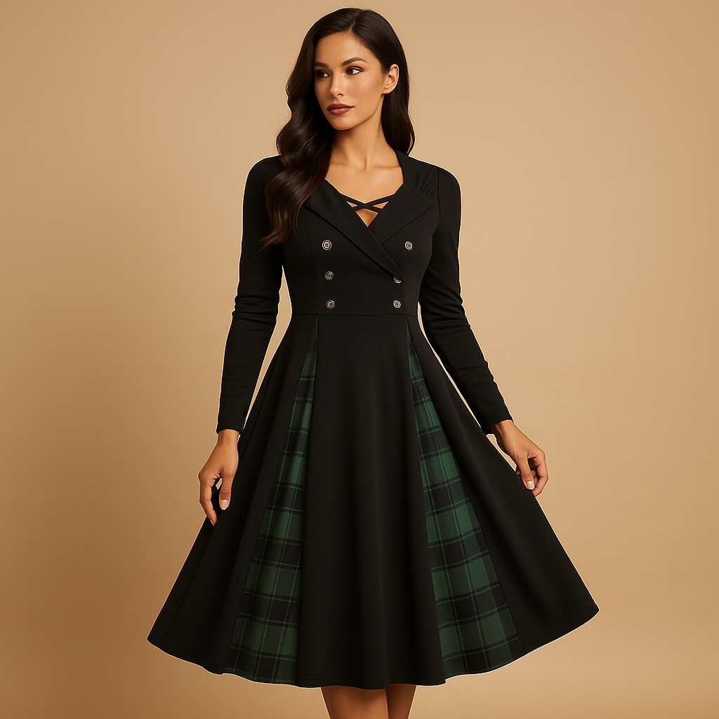 Women's Plaid A-Line Dress