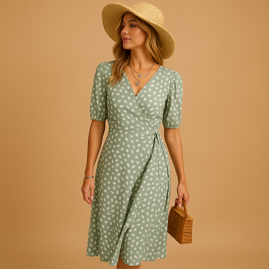 Women's Polka Dot Summer Dress Ruby Red