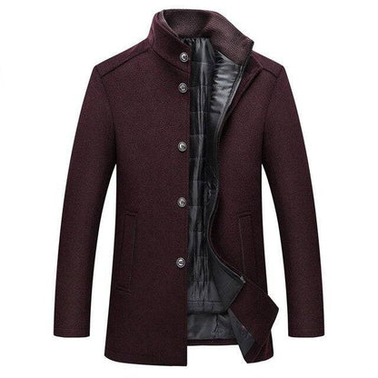 Single Breasted Thick Wool Coat - Saint Drako