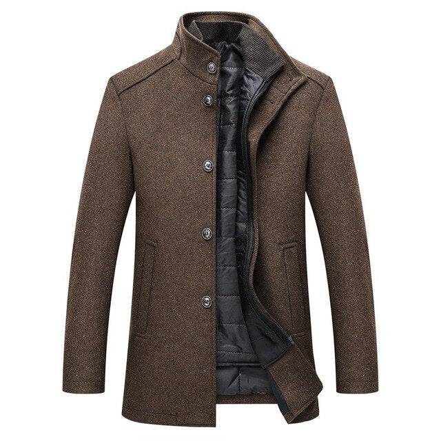 Womens Single Breasted Thick Wool Coat