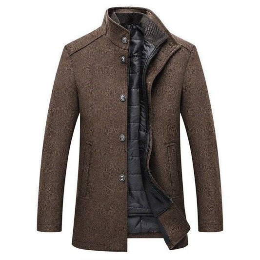 Womens Single Breasted Thick Wool Coat