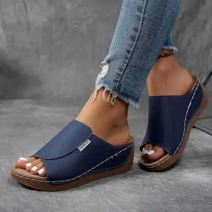 Women's Mesh Leather Sandals Arched Footbed