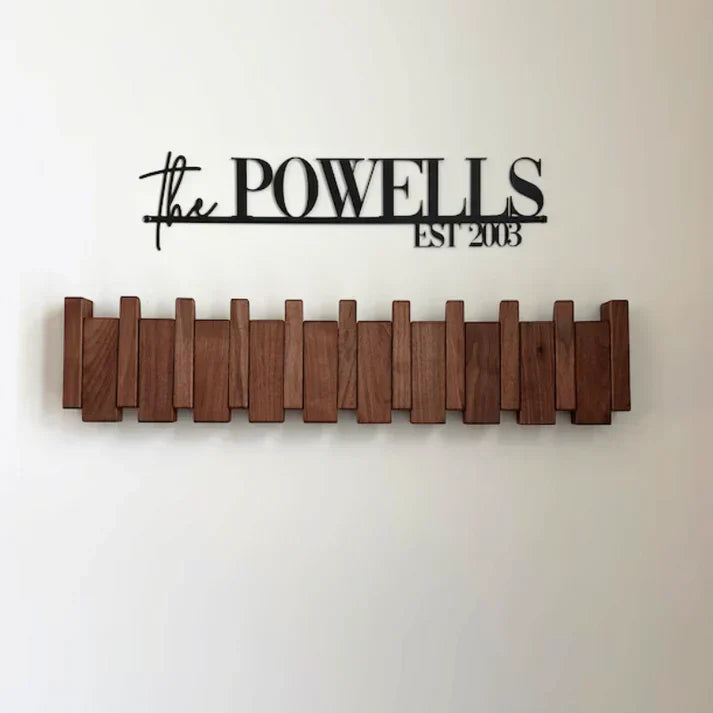 Wooden Wall Coat Rack Musical Design