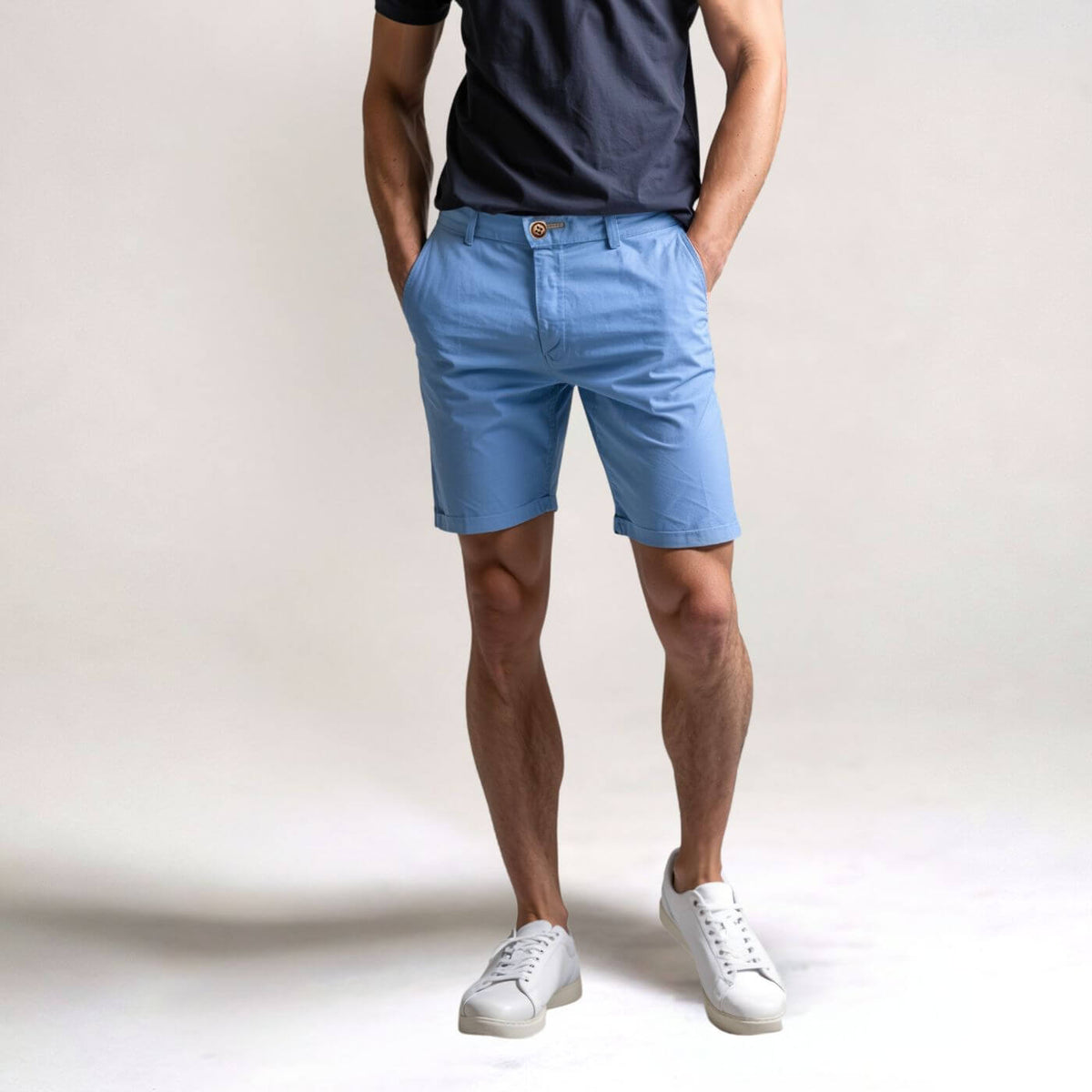 Men's Chino Shorts Flat Front Beige