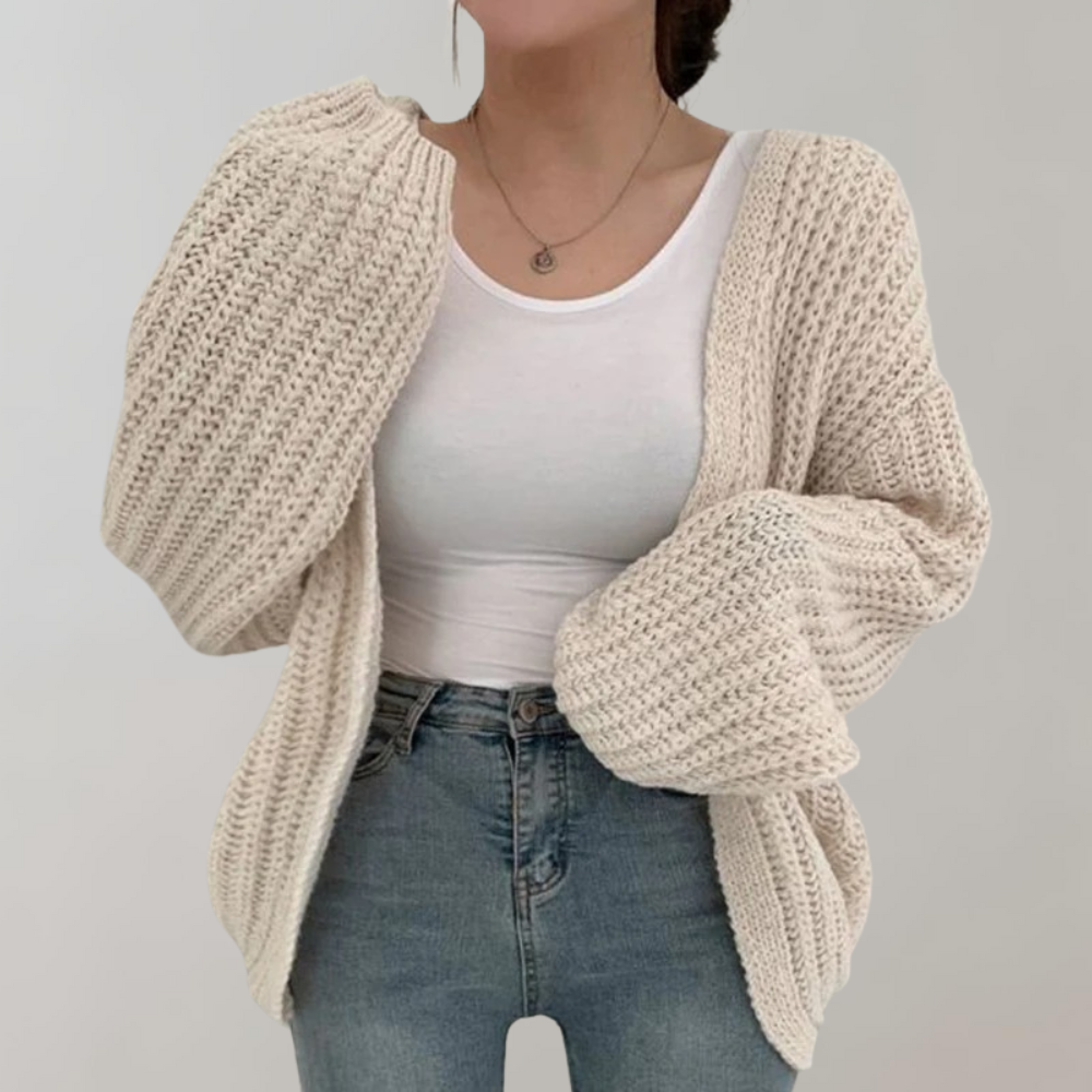 Women's Oversized Open Front Cardigan Rose