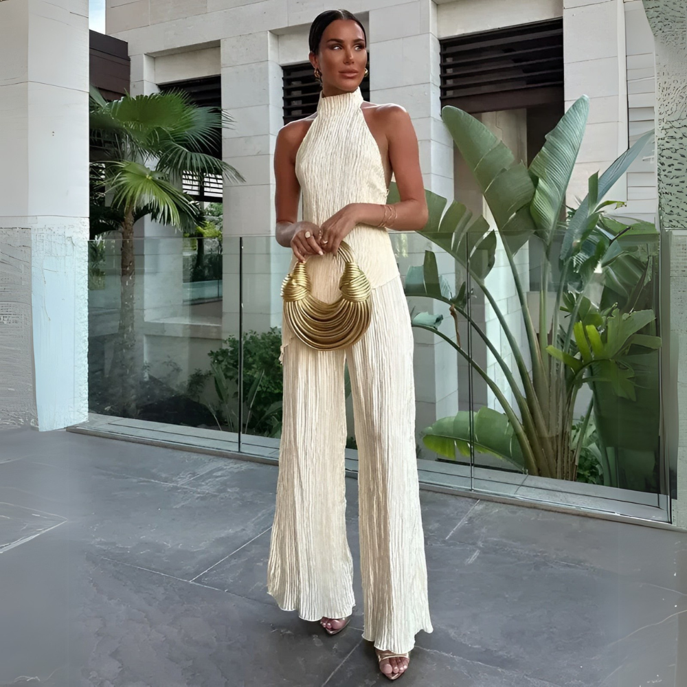 Women's Asymmetrical Backless Jumpsuit Elegant Design