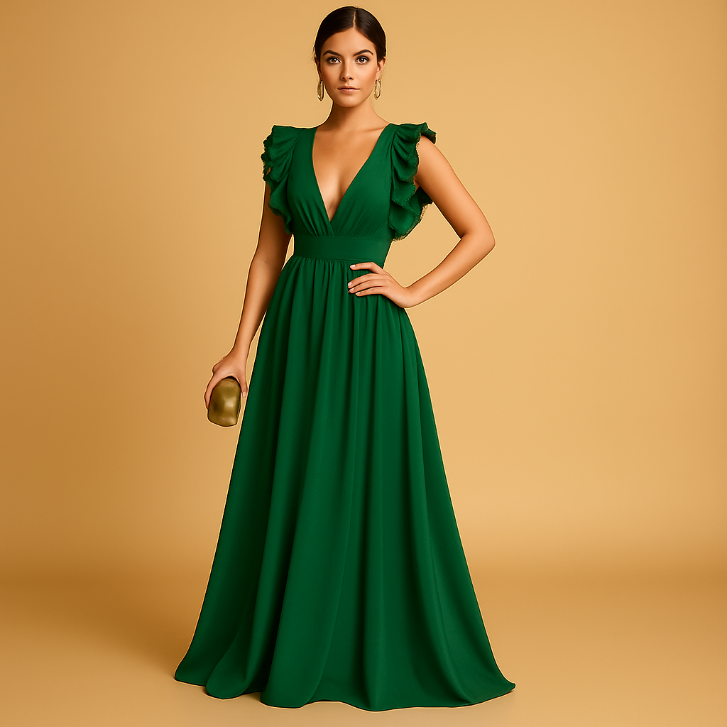 Women's Ruffle Long Sleeve Dress