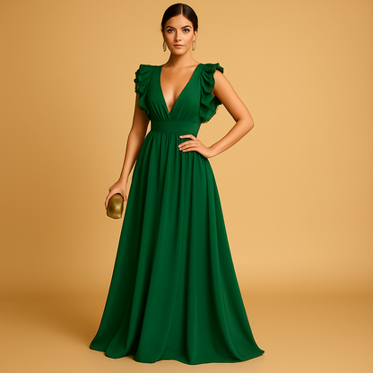 Women's Ruffle Long Sleeve Dress