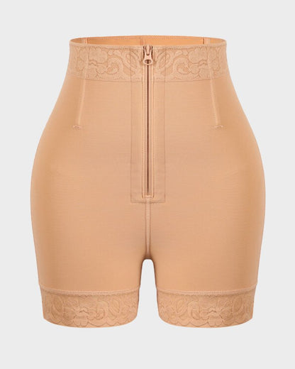 Women's High Waist Shapewear Shorts Zipper Closure