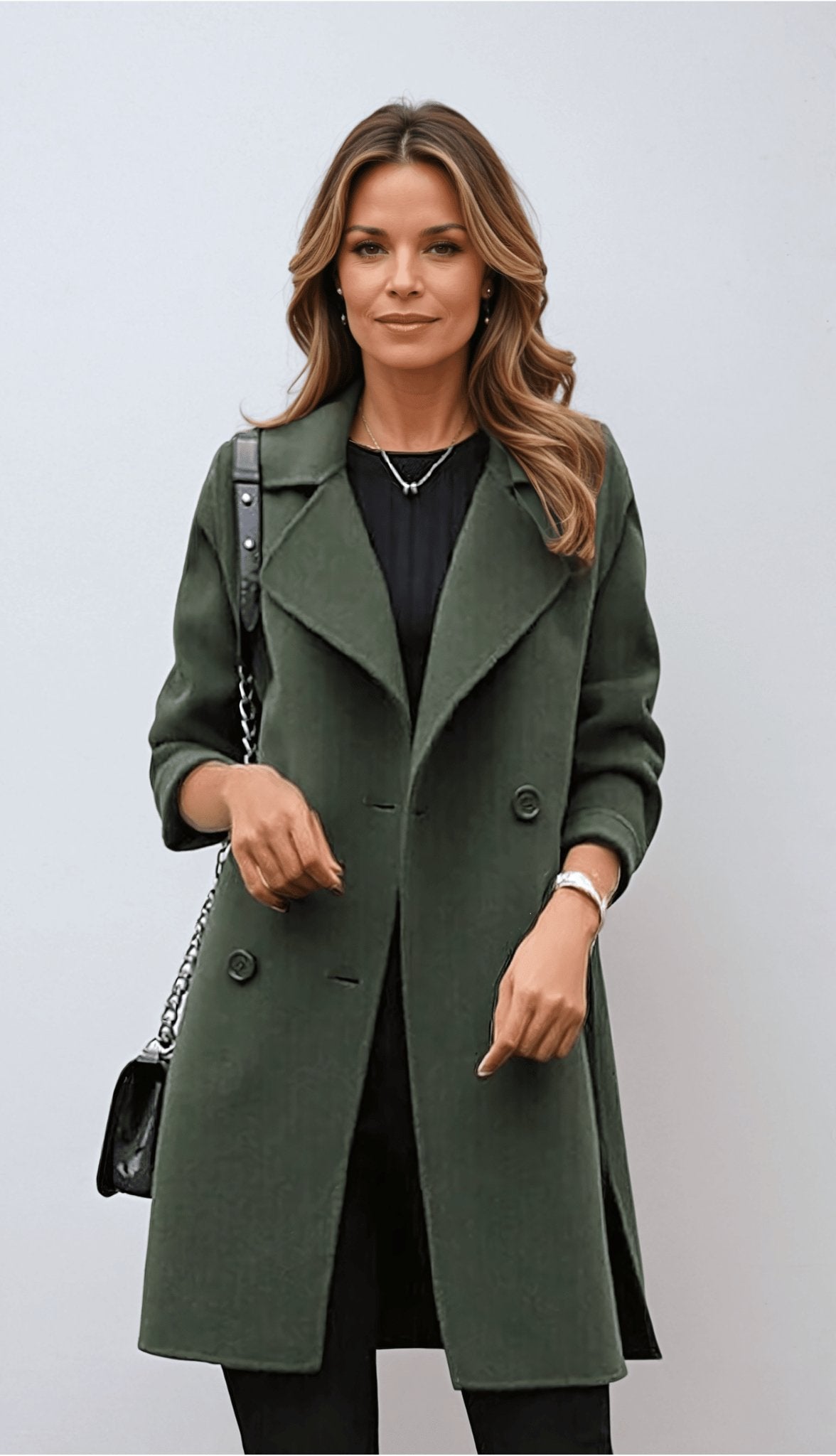 Women's Double Breasted Wool Overcoat