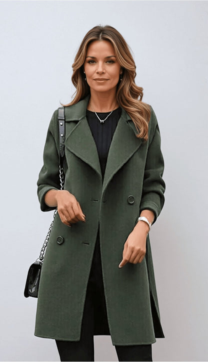 Women's Double Breasted Wool Overcoat