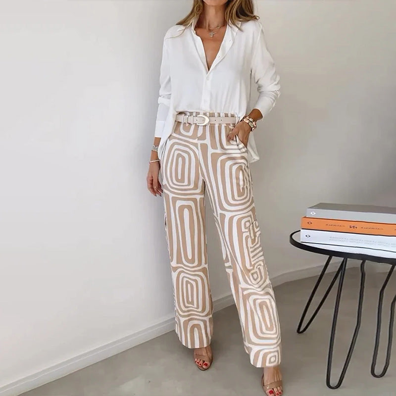 Women's Two Piece Straight Leg Pants Set