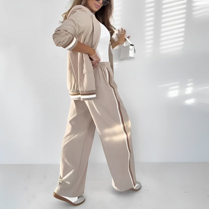 Women's Loungewear Blazer Set Wide Leg Pants