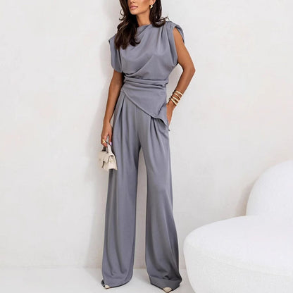 Women's Two Piece Straight Leg Pants Set
