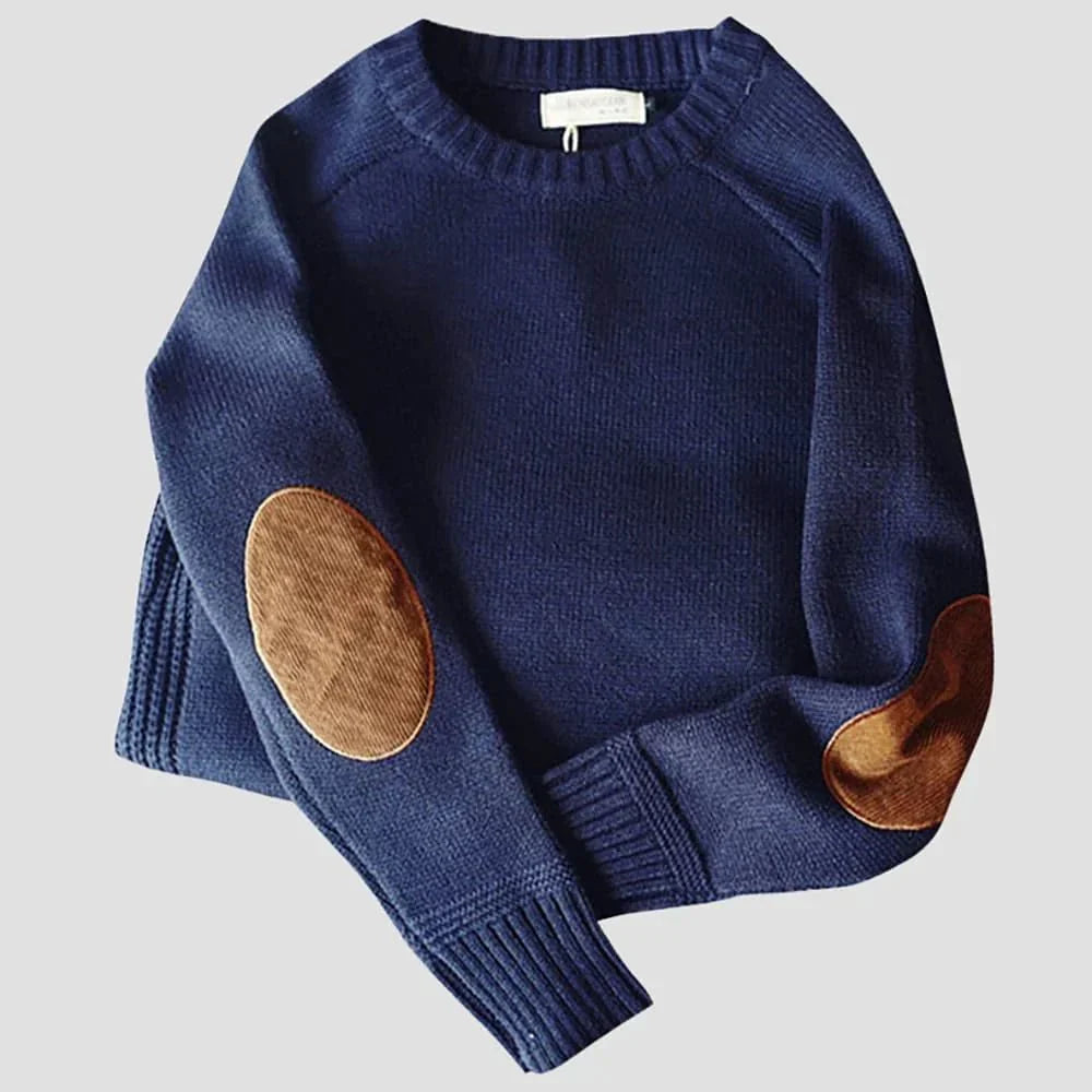 Image of Steven | Men's Crewneck Elbow Patch Sweater