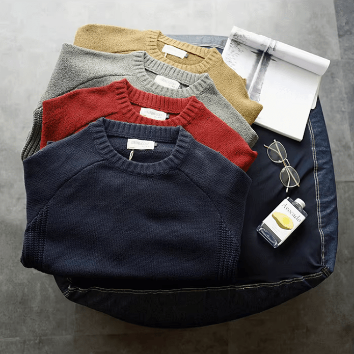 Image of Steven | Men's Crewneck Elbow Patch Sweater