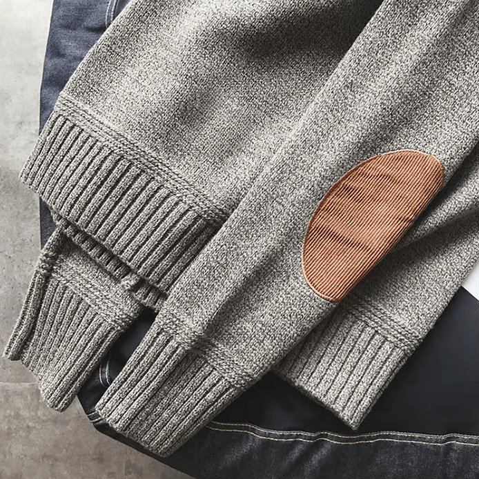 Image of Steven | Men's Crewneck Elbow Patch Sweater