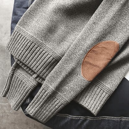 Image of Steven | Men's Crewneck Elbow Patch Sweater
