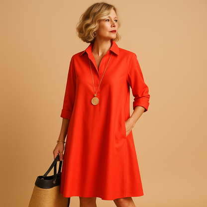 Women's Collar Polo Dress Stretchy