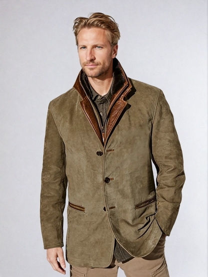 Men's Vintage Leather Jacket Autumn Brown