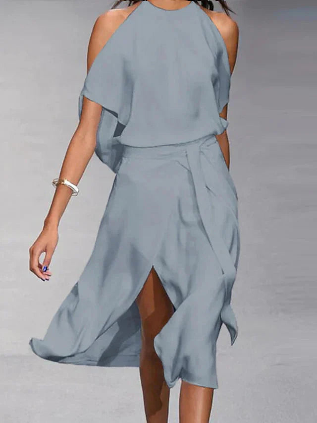 Women's Sleeveless Midi Wrap Dress