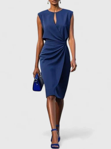 Women's Sleeveless Wrap Midi Dress