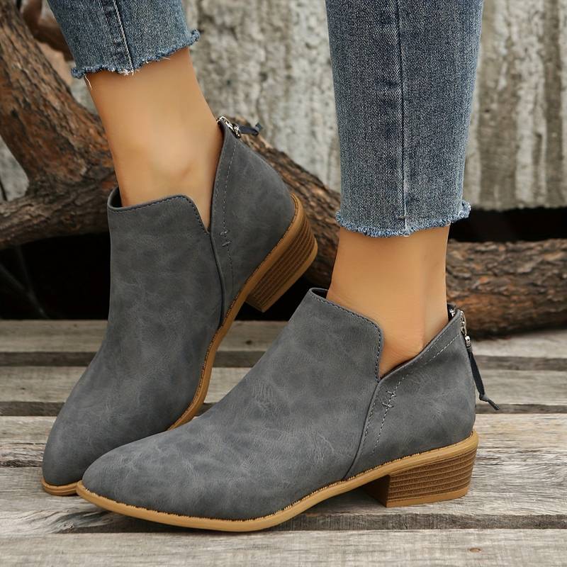 Image of Veronica | Women's V-Cut Pointed Toe Ankle Boots