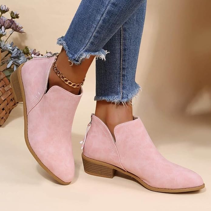 Image of Veronica | Women's V-Cut Pointed Toe Ankle Boots